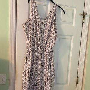 Brown and beige jumpsuit with pockets